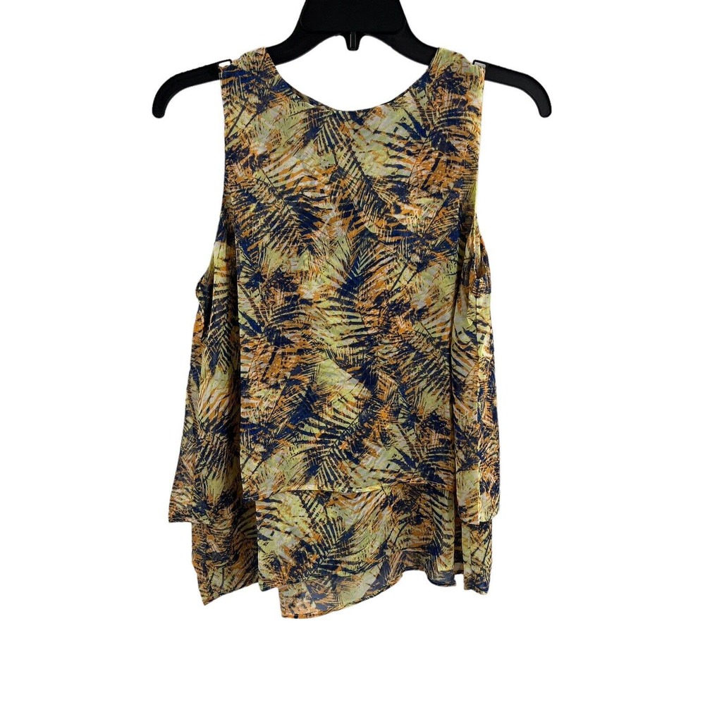 Lumiere Sleeveless Layered Pattern Top Small New